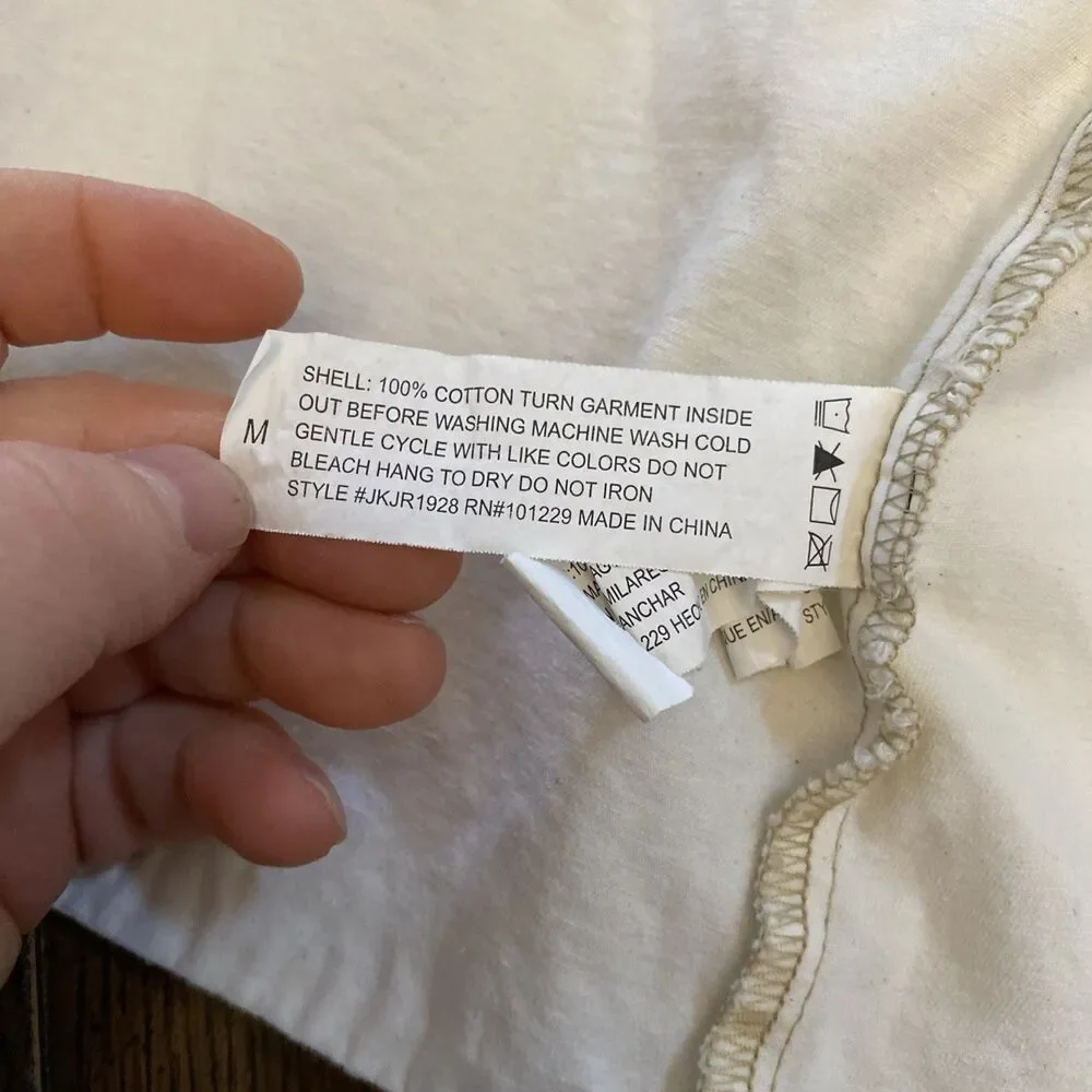 Ashley Vintage Charm Denim Jacket Women’s Size Medium Ivory Full Zip - Picture 11 of 13